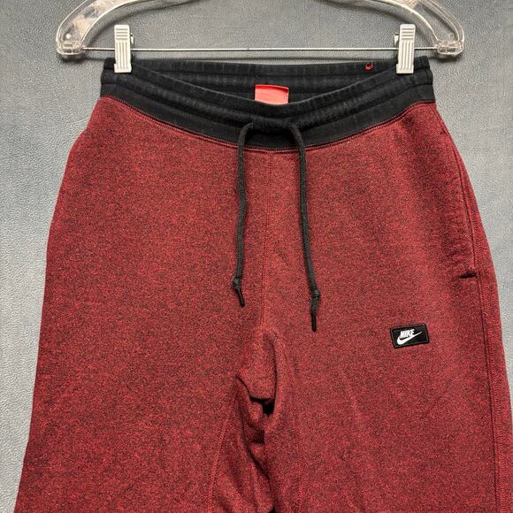 Nike Joggers Maroon Red Cuff Slim Fit Sweatpants Men's Small Fitted Athletic - Picture 4 of 10